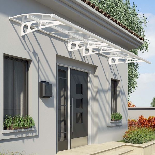 Palram Door Canopy Bordeaux 4460 White Clear - One Garden