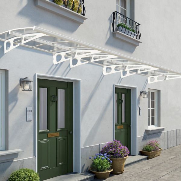Palram - Canopia Door Canopy Bordeaux 6690 White Clear