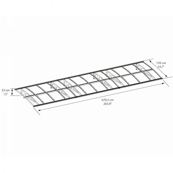 Palram - Canopia Door Canopy Bordeaux 6690 White Clear