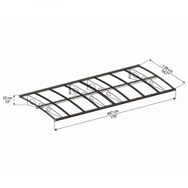 Palram - Canopia Door Canopy Herald 4460 Grey Clear