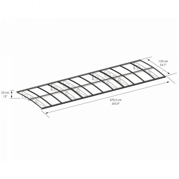 Palram - Canopia Door Canopy Herald 6690 Grey Clear