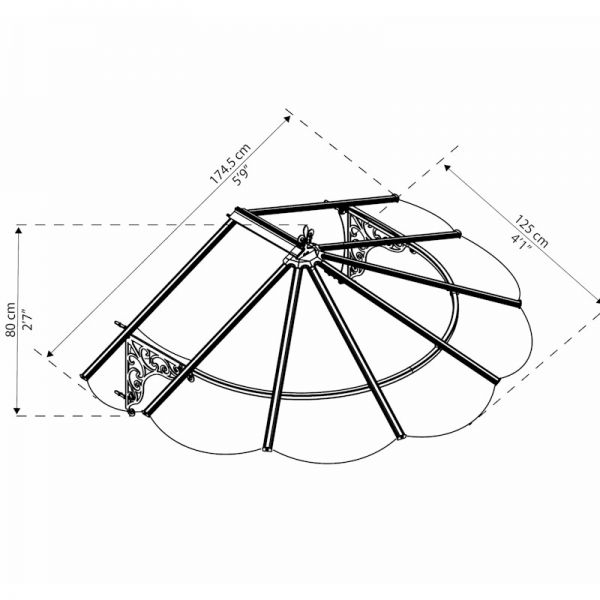 Palram - Canopia Door Canopy Iris 1780 Black Clear