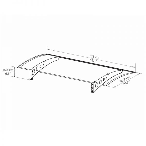 Palram - Canopia Door Canopy Lyra 1350 White Twinwall