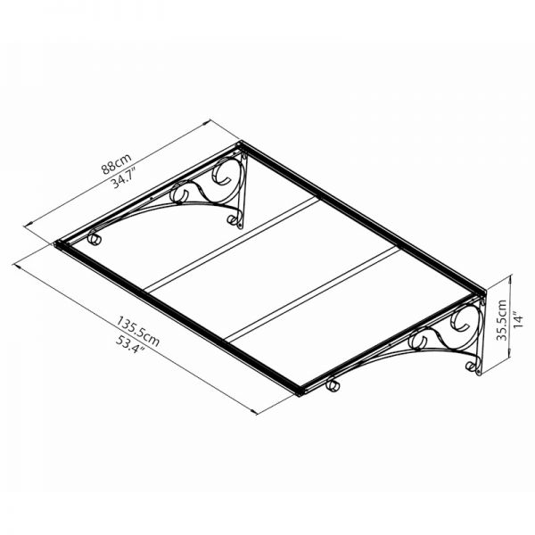 Palram - Canopia Door Canopy Venus 1350 Clear