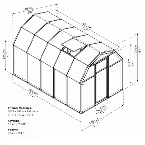 Palram - Canopia Eco Grow 6x10 Greenhouse