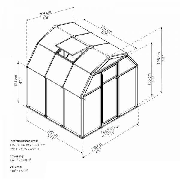 Palram - Canopia Eco Grow 6x6 Greenhouse