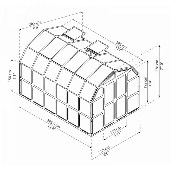 Palram - Canopia Grand Gardener Clear 8x12 Greenhouse