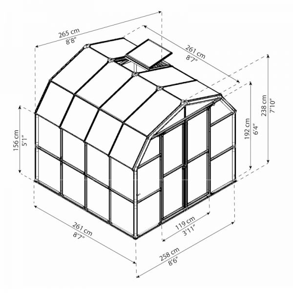 Palram - Canopia Grand Gardener Clear 8x8 Greenhouse