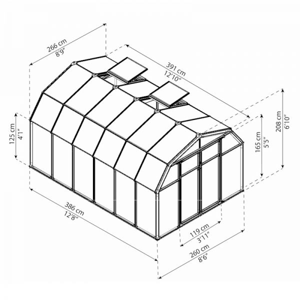 Palram - Canopia Hobby Gardener 8x12 Greenhouse