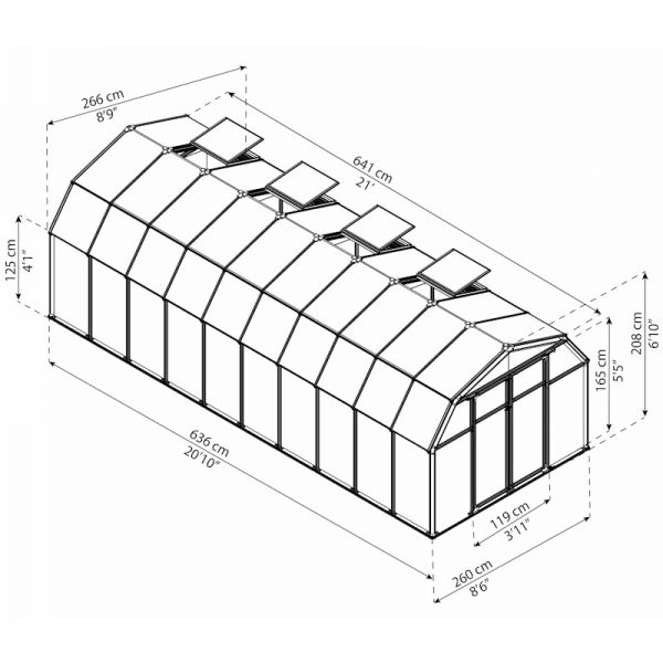 Palram - Canopia Hobby Gardener 8x20 Greenhouse