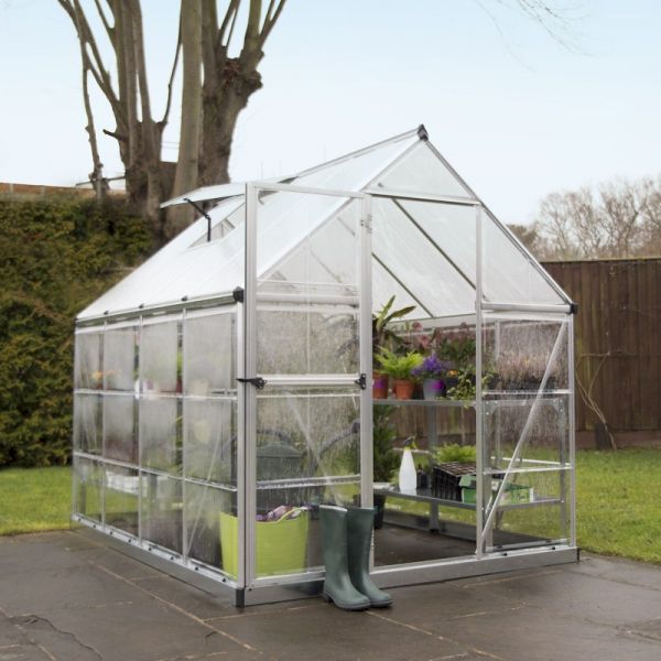 Palram - Canopia Hybrid 6x8 Greenhouse - Silver