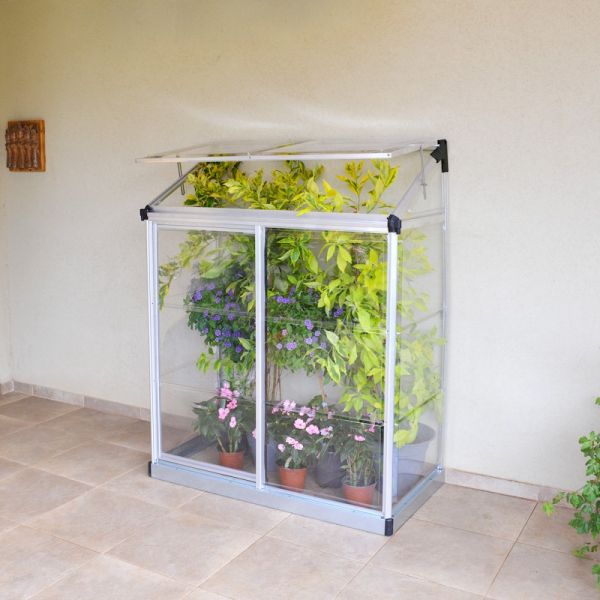 Palram - Canopia Lean To Grow House 4x2 - Silver Clear