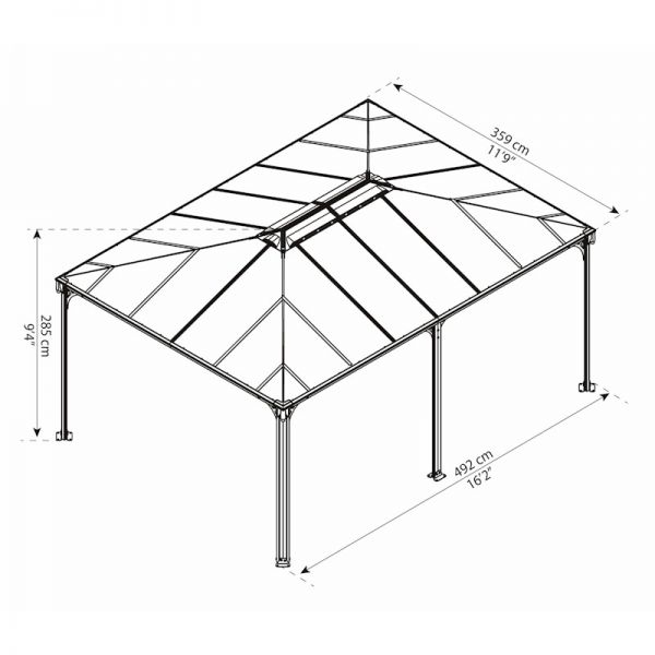 Palram - Canopia Martinique 5000 Garden Gazebo Grey Bronze