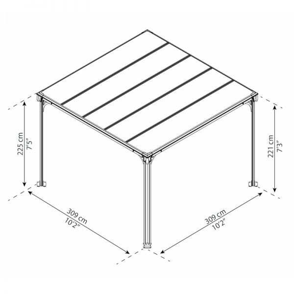 Palram - Canopia Milano 3000 Garden Gazebo Grey