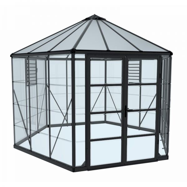 Palram - Canopia Oasis Hexagonal 12ft Greenhouse - Grey