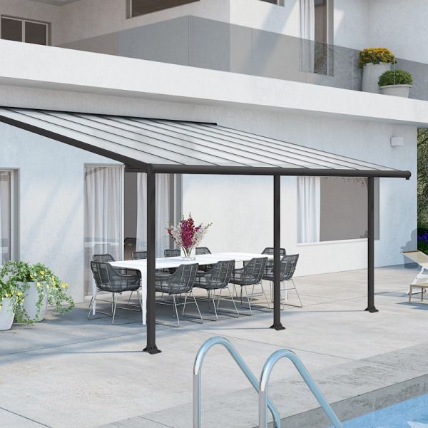 Palram - Canopia Olympia Patio Cover 3m x 5.46m Grey Clear