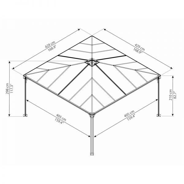 Palram - Canopia Palermo 4300 Garden Gazebo Grey