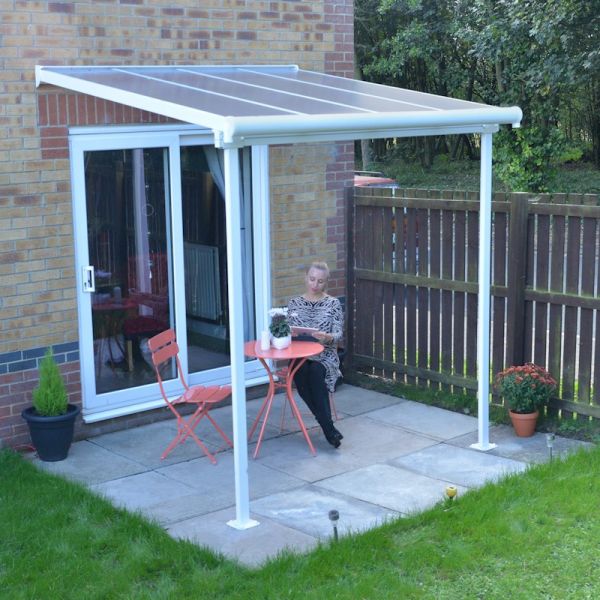 Palram - Canopia Sierra Patio Cover 2.3m x 2.3m White Clear