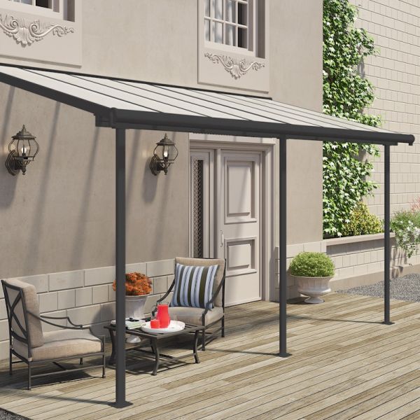 Palram - Canopia Sierra Patio Cover 2.3m x 4.6m Grey Clear