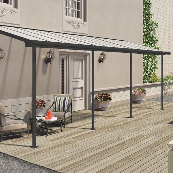 Palram - Canopia Sierra Patio Cover 2.3m x 6.9m Grey Clear