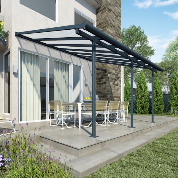 Palram - Canopia Sierra Patio Cover 3m x 4.25m Grey Clear