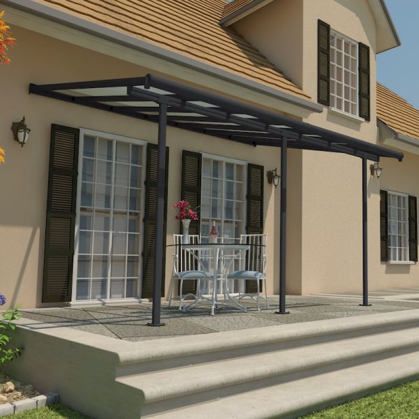 Palram - Canopia Sierra Patio Cover 3m x 4.25m Grey Clear