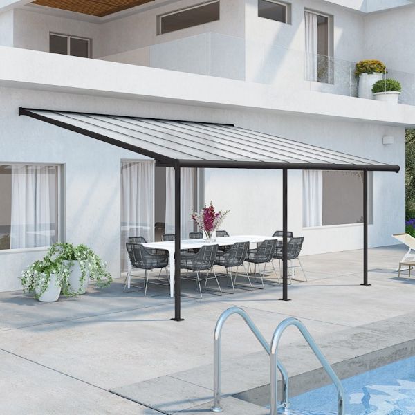 Palram - Canopia Sierra Patio Cover 3m x 5.46m Grey Clear