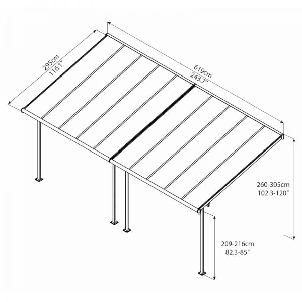 Palram - Canopia Sierra Patio Cover 3m x 6.10m White Clear