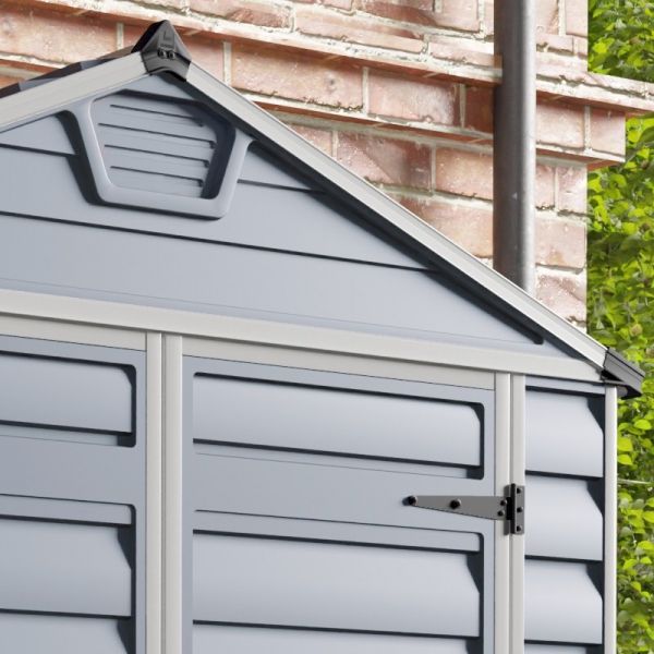 Palram - Canopia Skylight Dark Grey Plastic Shed 6x3