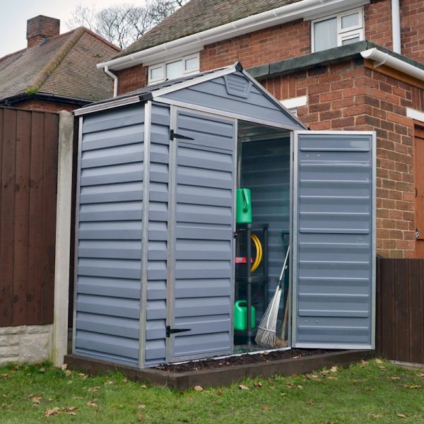 Palram - Canopia Skylight Dark Grey Plastic Shed 6x3