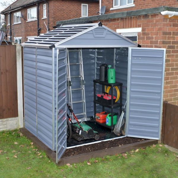 Palram - Canopia Skylight Dark Grey Plastic Shed 6x5