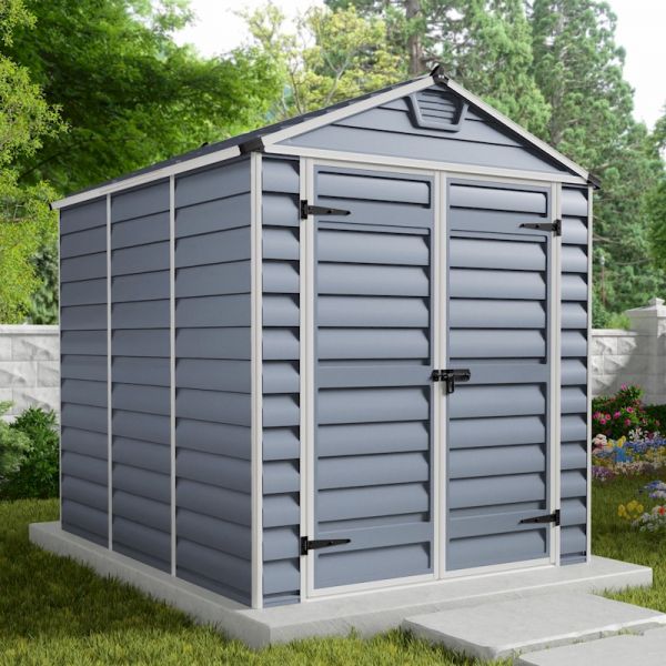 Palram - Canopia Skylight Dark Grey Plastic Shed 6x8