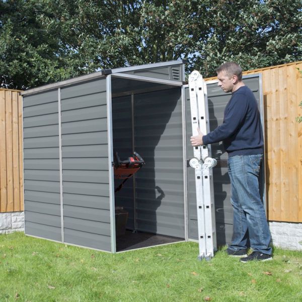 Palram - Canopia Skylight Dark Grey Plastic Shed Pent 4x6