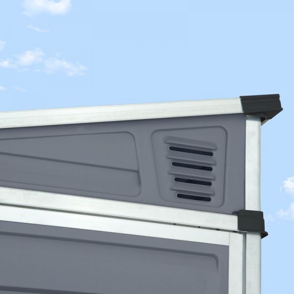 Palram - Canopia Skylight Dark Grey Plastic Shed Pent 4x6