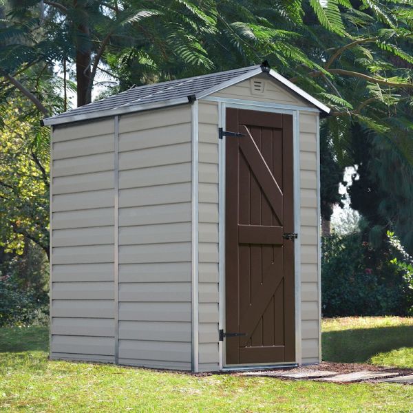 Palram - Canopia Skylight Tan Plastic Shed 4x6