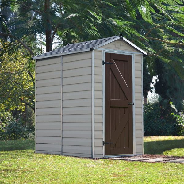 Palram - Canopia Skylight Tan Plastic Shed 4x6