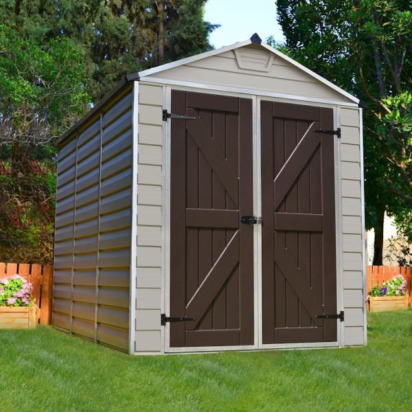 Palram - Canopia Skylight Tan Plastic Shed 6x8