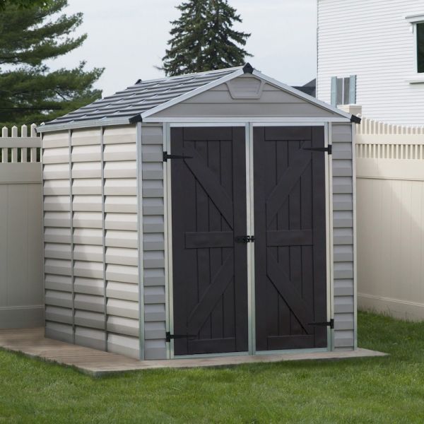 Palram - Canopia Skylight Tan Plastic Shed 6x8