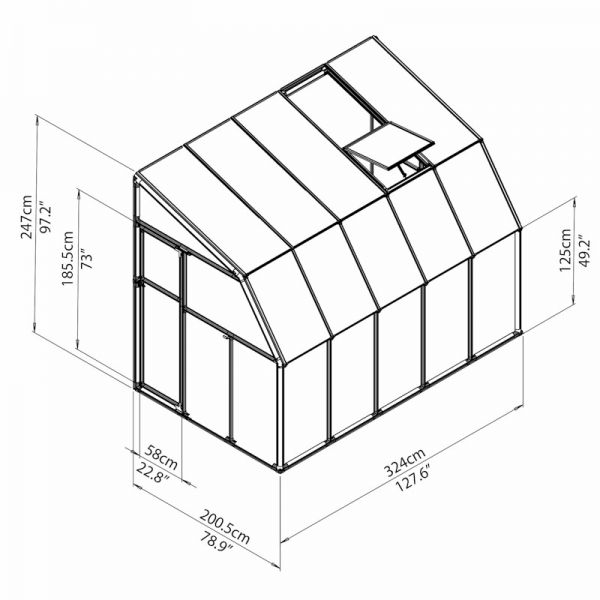 Palram - Canopia Sun Room Clear 6x10