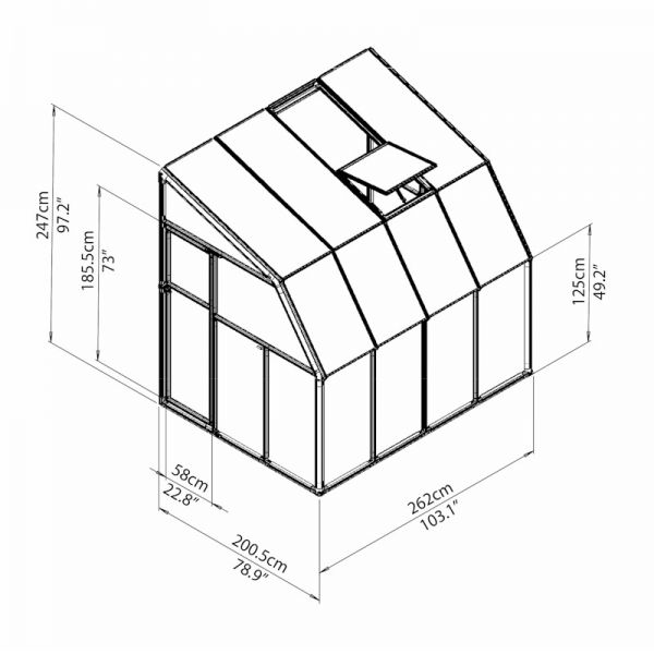 Palram - Canopia Sun Room Clear 6x8