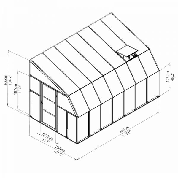 Palram - Canopia Sun Room Clear 8x14