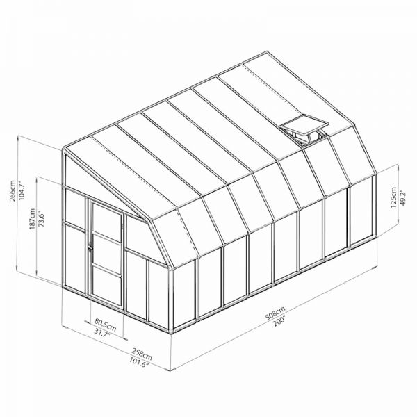 Palram - Canopia Sun Room Clear 8x16