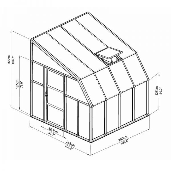 Palram - Canopia Sun Room Clear 8x8