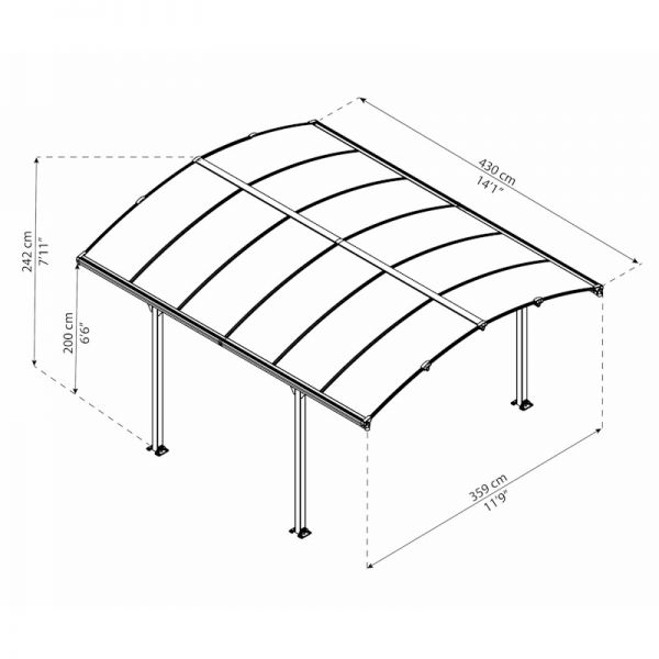 Palram - Canopia Tucson 4300 Garden Gazebo Grey