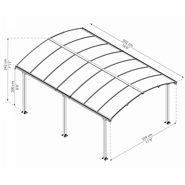 Palram - Canopia Tucson 5000 Garden Gazebo Grey