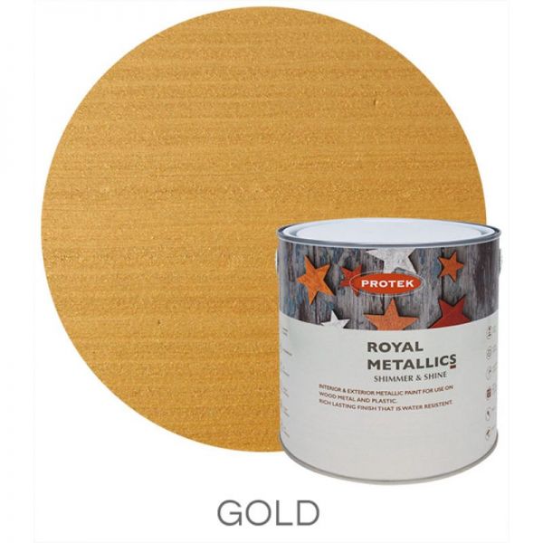 Protek Royal Metallics Paint - Gold 1 Litre