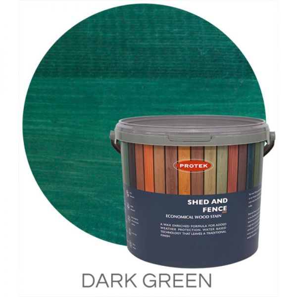 Protek Shed and Fence Stain - Dark Green 5 Litre