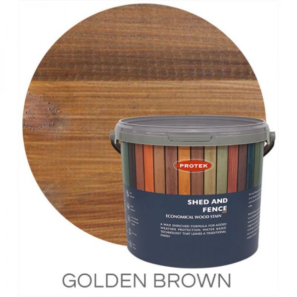Protek Shed and Fence Stain - Golden Brown 5 Litre