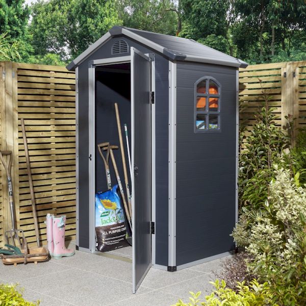 Rowlinson Airevale 4x3 Apex Plastic Shed - Dark Grey