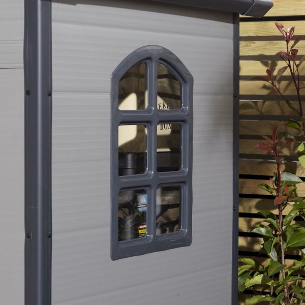 Rowlinson Airevale 4x3 Apex Plastic Shed - Light Grey